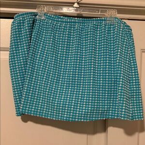 Lane Bryant Turquoise Checkered Swim Skirt